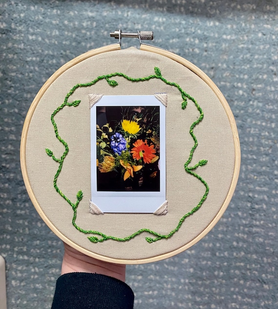 Personalized Embroidered Polaroid Frame