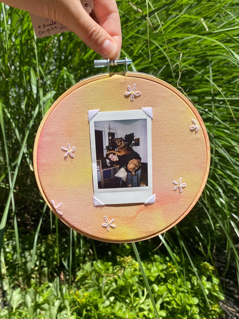 hand stitched embroidered instax mini Polaroid photo frame