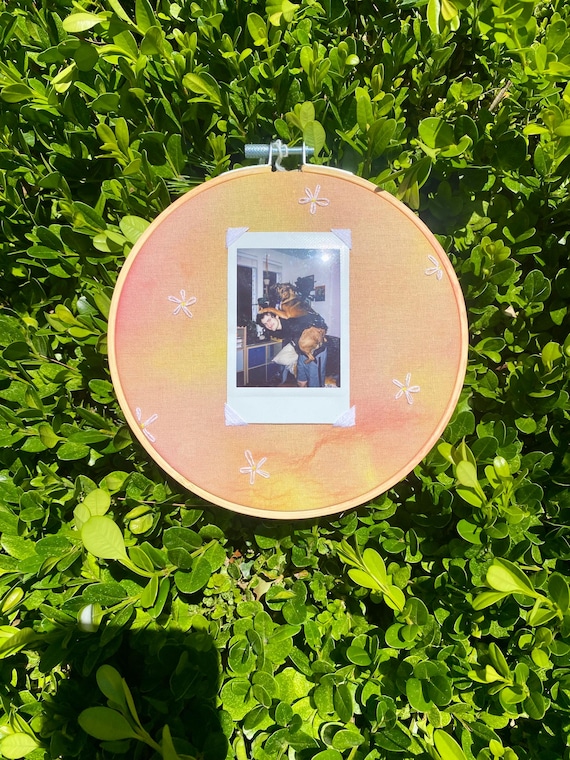 hand stitched embroidered instax mini Polaroid photo frame