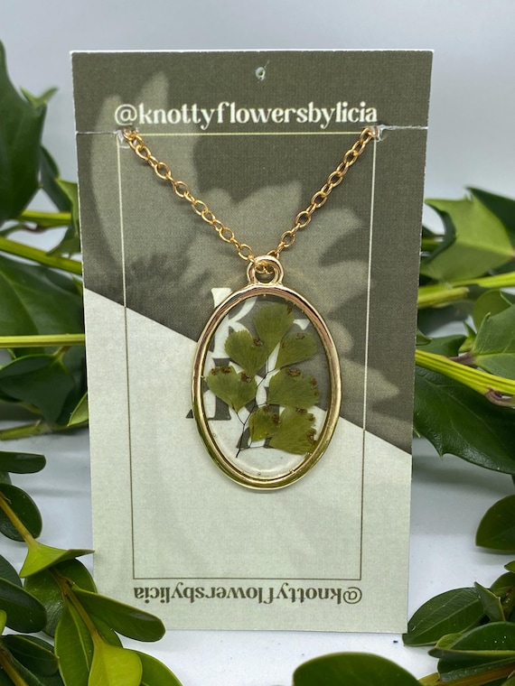 Handmade Resin Fern Leaf Necklace
