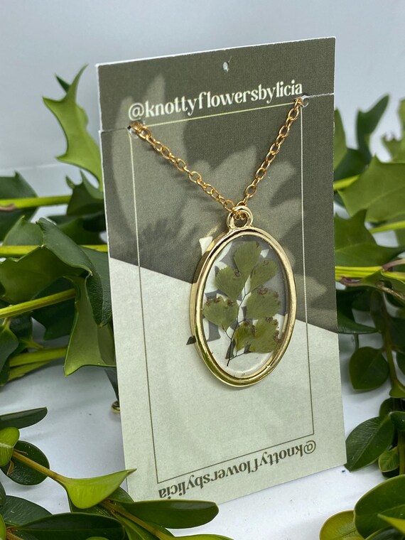 Handmade Resin Fern Leaf Necklace