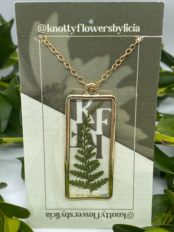Handmade Resin Fern Leaf Necklace