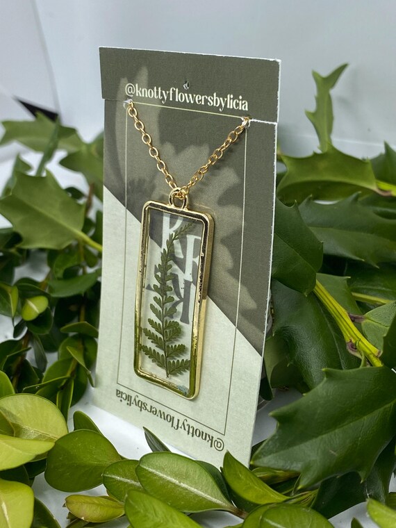 Handmade Resin Fern Leaf Necklace