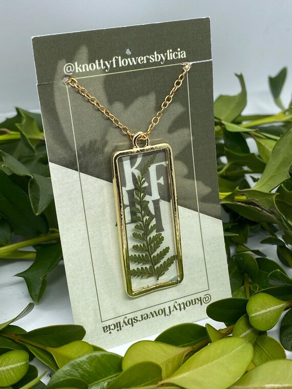 Handmade Resin Fern Leaf Necklace
