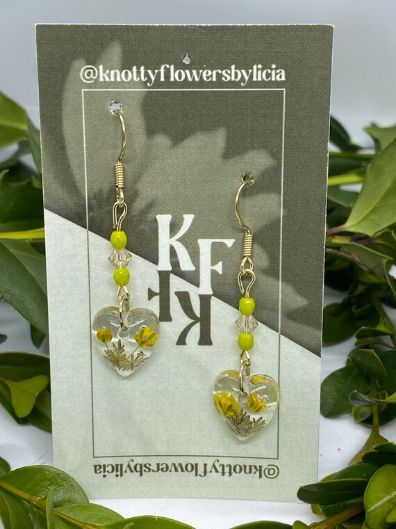 Handmade Resin Heart Earrings