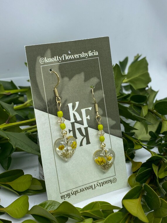 Handmade Resin Heart Earrings
