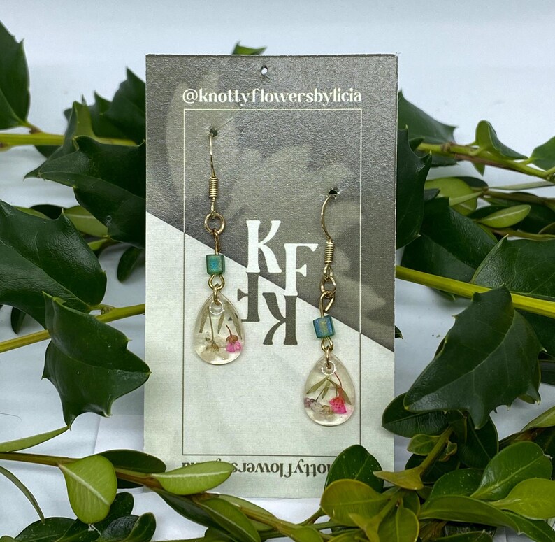 Handmade Resin Flower Earrings
