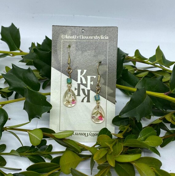 Handmade Resin Flower Earrings