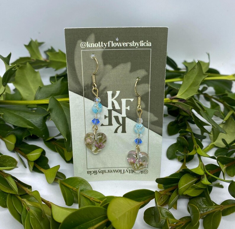 Handmade Heart Resin Earrings
