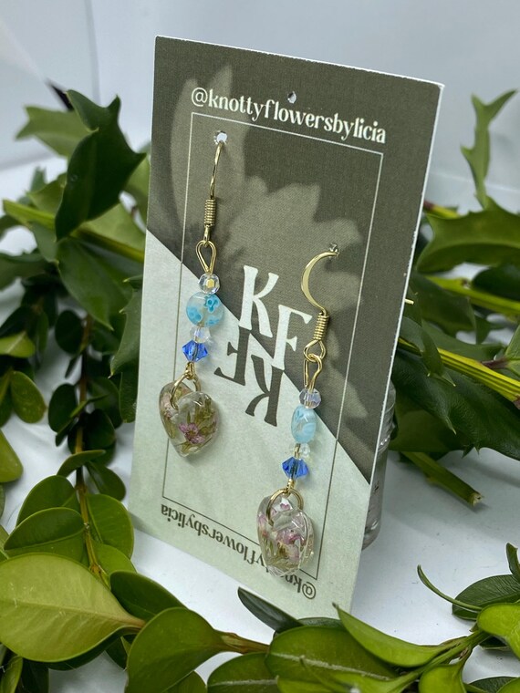 Handmade Heart Resin Earrings