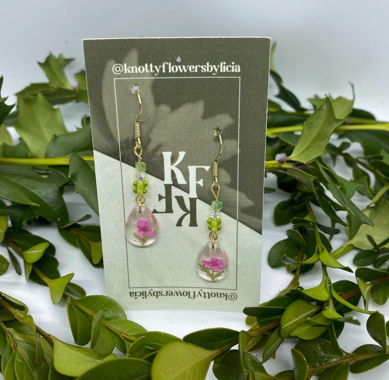 Handmade Resin Flower Earrings