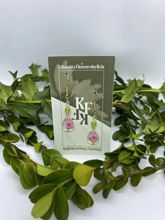 Handmade Resin Flower Earrings