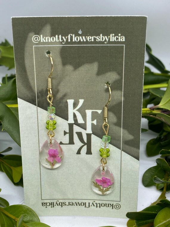 Handmade Resin Flower Earrings