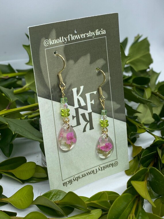 Handmade Resin Flower Earrings