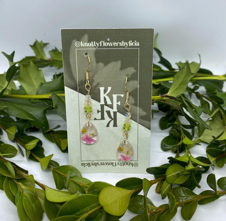 Handmade Resin Flower Earrings
