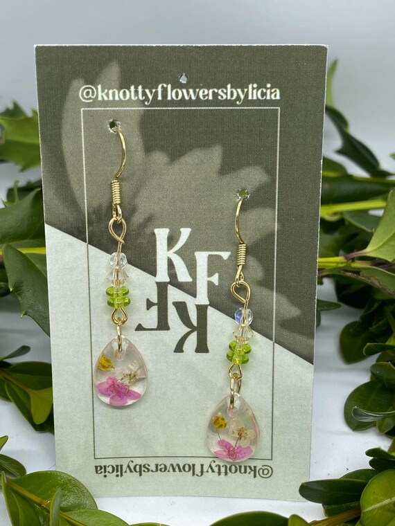 Handmade Resin Flower Earrings
