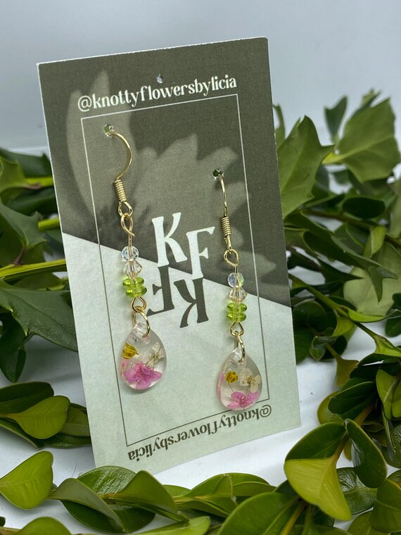 Handmade Resin Flower Earrings